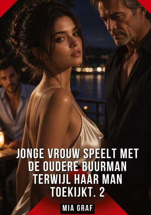 Produktbild: Jonge vrouw speelt met de oudere buurman terwijl haar man toekijkt. 2