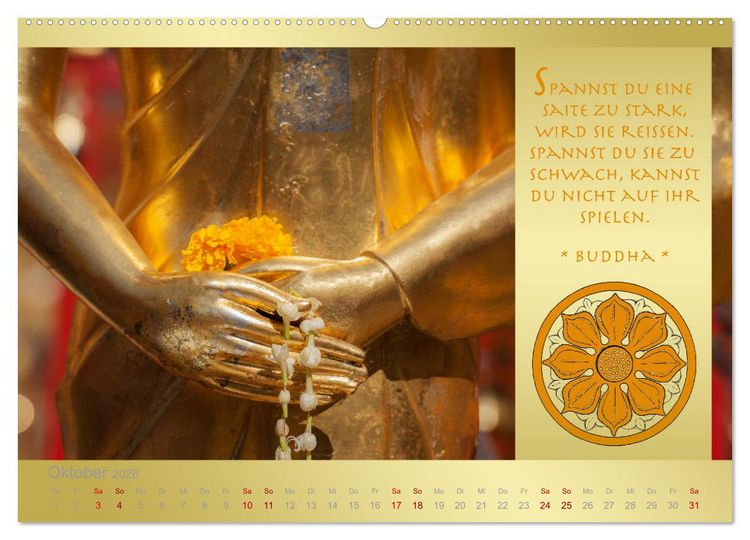 Produktbild: BUDDHA IM GL&Uuml;CK - Buddhistische Weisheiten (Wandkalender 2026 DIN A2 quer), CALVENDO Monatskalender