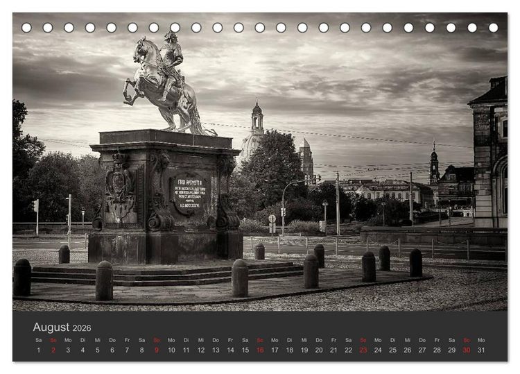 Produktbild: Dresden Schwarz Weiss 2026 (Tischkalender 2026 DIN A5 quer), CALVENDO Monatskalender
