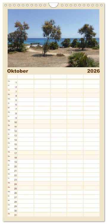 Produktbild: Familienplaner 2026 - Cala Ratjada mit 5 Spalten (Wandkalender, 21 x 45 cm) CALVENDO
