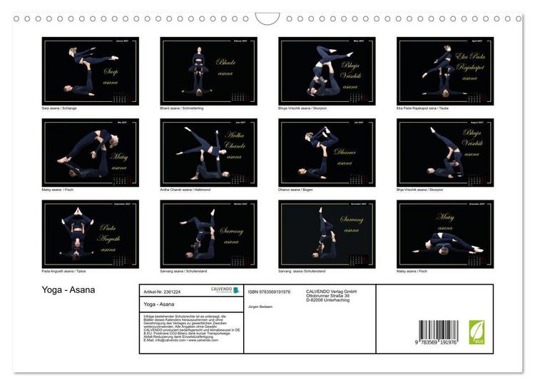 Produktbild: Yoga - Asana (Wandkalender 2027 DIN A3 quer), CALVENDO Monatskalender
