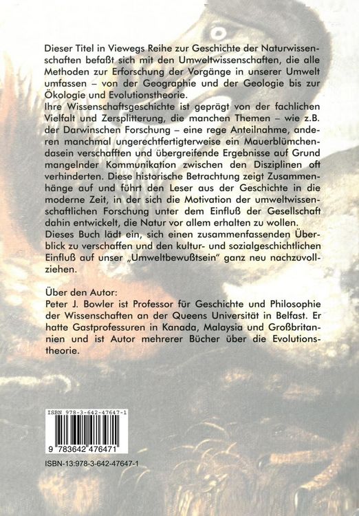 Produktbild: Viewegs Geschichte der Umweltwissenschaften