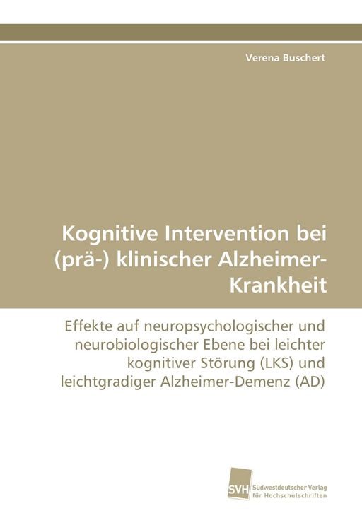 Produktbild: Kognitive Intervention bei (pr&auml;-) klinischer Alzheimer-Krankheit