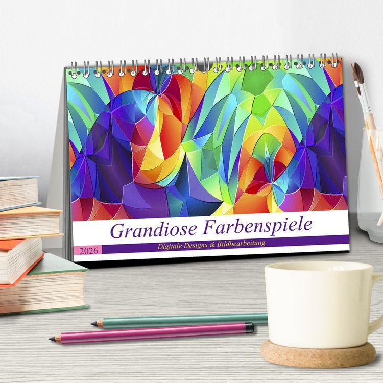 Produktbild: Grandiose Farbenspiele (Tischkalender 2026 DIN A5 quer), CALVENDO Monatskalender