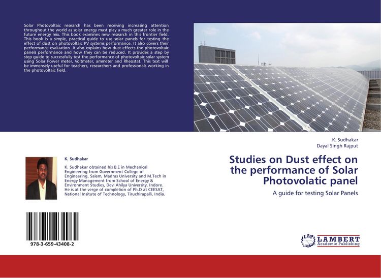 Produktbild: Studies on Dust effect on the performance of Solar Photovolatic panel