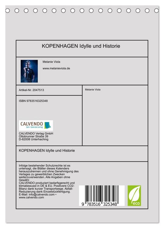 Produktbild: KOPENHAGEN Idylle und Historie (Tischkalender 2026 DIN A5 hoch), CALVENDO Monatskalender
