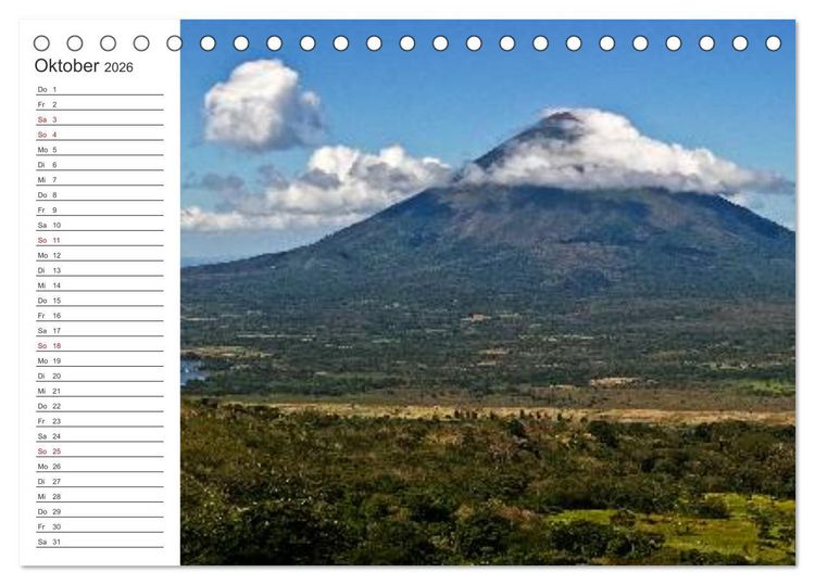 Produktbild: Nicaragua - Vulkane und Kolonialarchitektur (Tischkalender 2026 DIN A5 quer), CALVENDO Monatskalender