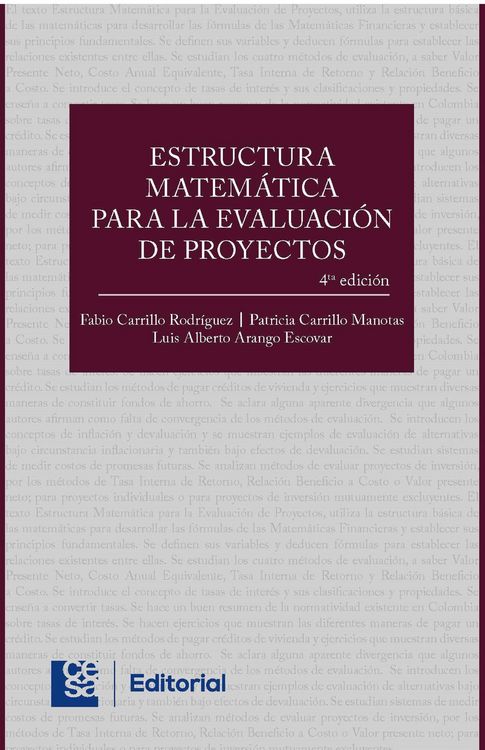 Produktbild: Estructura matem&aacute;tica para la evaluaci&oacute;n de proyectos 4a edici&oacute;n