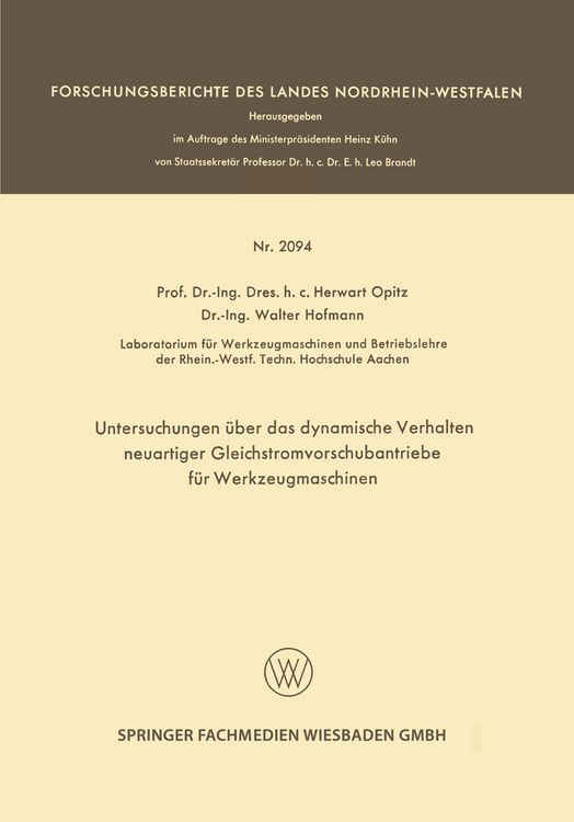 Produktbild: Untersuchungen &uuml;ber das dynamische Verhalten neuartiger Gleichstromvorschubantriebe f&uuml;r Werkzeugmaschinen