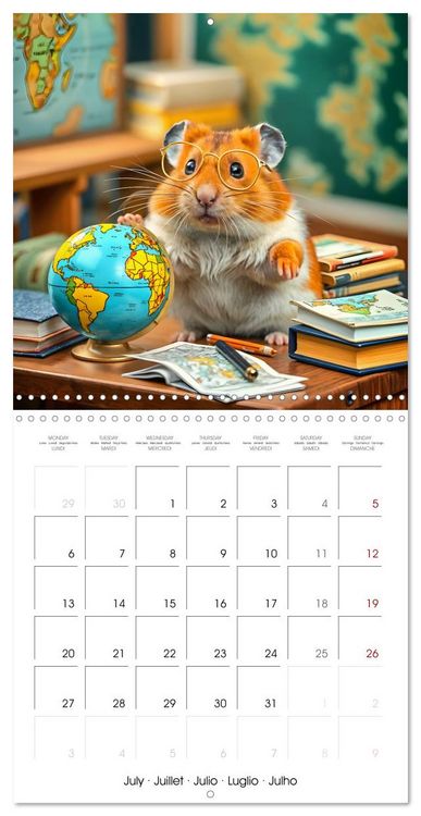 Produktbild: AI Hamsters at school (Wall Calendar 2026 12 &times; 12 Inch) CALVENDO 12 Month Wall Calendar