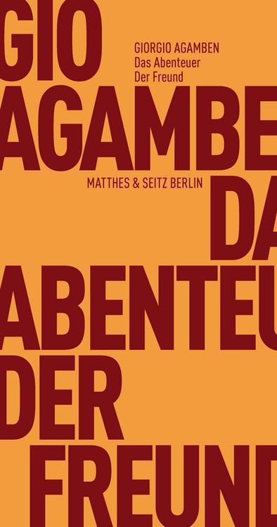 Bild vom Artikel Das Abenteuer. Der Freund vom Autor Giorgio Agamben