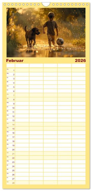 Produktbild: Familienplaner 2026 - Fu&szlig;ball im Blut mit 5 Spalten (Wandkalender, 21 x 45 cm) CALVENDO
