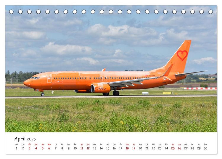 Produktbild: Flugzeuge auf Europas Flugh&auml;fen (Tischkalender 2026 DIN A5 quer), CALVENDO Monatskalender