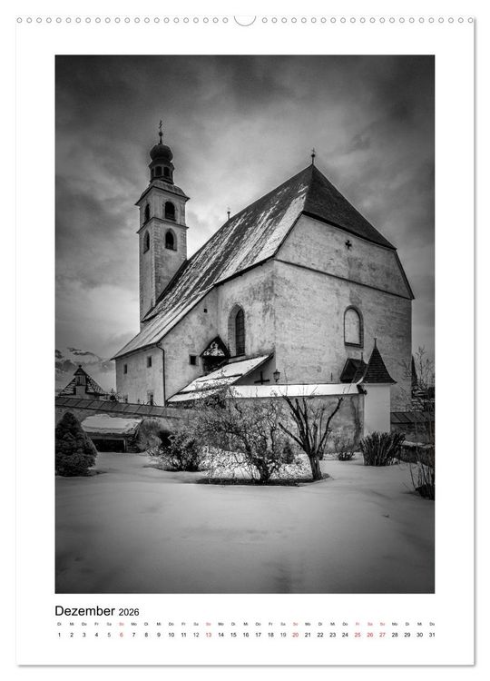 Produktbild: Kitzb&uuml;hel Monochrom (Wandkalender 2026 DIN A2 hoch), CALVENDO Monatskalender