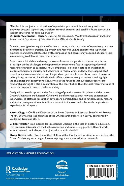 Produktbild: Doctoral Supervision and Research Culture