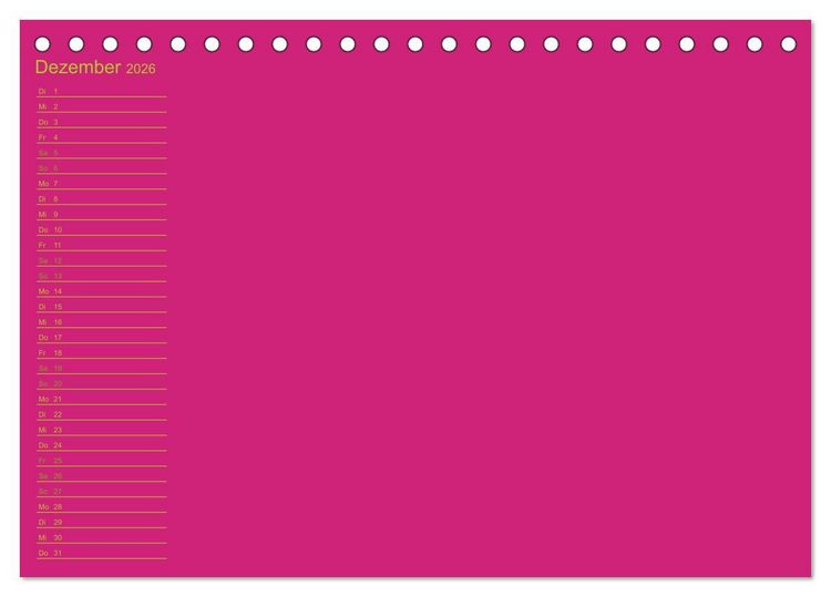 Produktbild: Bastel-Geburtstagskalender pink / Geburtstagskalender (Tischkalender 2026 DIN A5 quer), CALVENDO Monatskalender