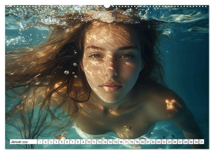 Produktbild: Aqua Desire &ndash; KI-Sch&ouml;nheiten unter Wasser (Wandkalender 2026 DIN A2 quer), CALVENDO Monatskalender