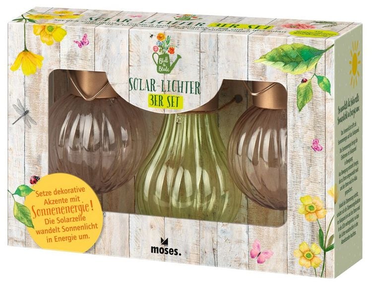 Produktbild: Blatt & Bl&uuml;te Solar-Lichter 3er Set