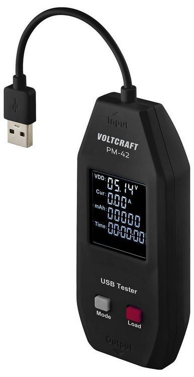 Produktbild: VOLTCRAFT PM-42 USB Typ A Tester mit Zuschaltung von Last