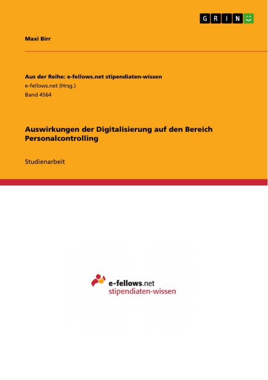 Produktbild: Auswirkungen der Digitalisierung auf den Bereich Personalcontrolling