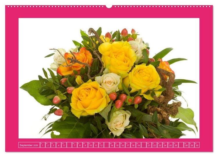 Produktbild: F&uuml;r jeden Monat ein Dankesch&ouml;n an Dich! - 12 Blumenstr&auml;u&szlig;e (hochwertiger Premium Wandkalender 2026 DIN A2 quer), Kunstdruck in Hochglanz