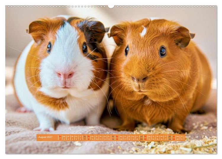 Produktbild: Kleine s&uuml;&szlig;e Meerschweinchen (Wandkalender 2027 DIN A2 quer), CALVENDO Monatskalender