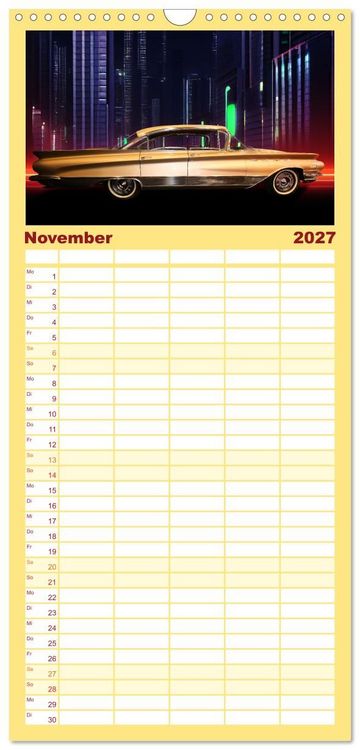 Produktbild: Familienplaner 2027 - US Classic Cars im Jet-Age mit 5 Spalten (Wandkalender, 21 x 45 cm) CALVENDO
