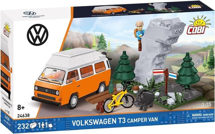 Produktbild: COBI 24638 - VW Volkswagen T3 Camper Van, Bausatz 1:35, 232 Klemmbausteine