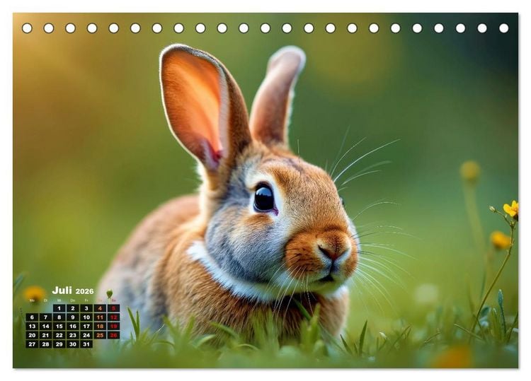 Produktbild: Kuschelige Kaninchen (Tischkalender 2026 DIN A5 quer), CALVENDO Monatskalender
