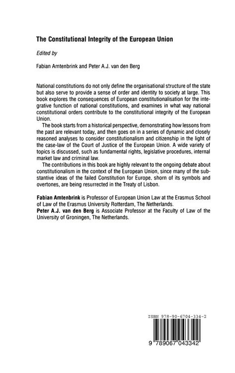 Produktbild: The Constitutional Integrity of the European Union