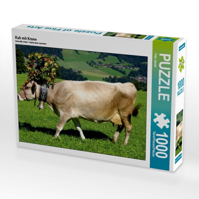Produktbild: CALVENDO Puzzle Kuh mit Krone | 1000 Teile Lege-Gr&ouml;&szlig;e 64x48cm Foto-Puzzle f&uuml;r gl&uuml;ckliche Stunden