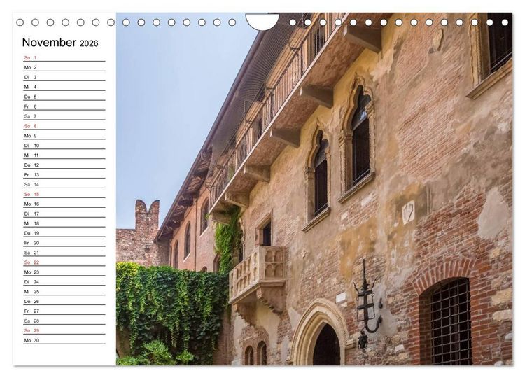 Produktbild: VERONA Historisches Stadtherz (Wandkalender 2026 DIN A4 quer), CALVENDO Monatskalender