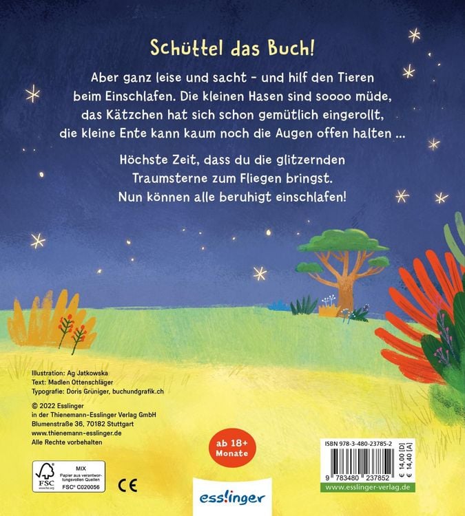 Produktbild: Sch&uuml;ttel-Pappe: Sch&uuml;ttel leise, sch&uuml;ttel sacht, sag den Tieren Gute Nacht!