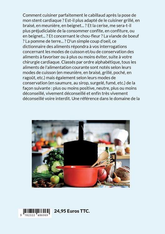 Produktbild: Dictionnaire des modes de cuisson et de conservation des aliments apr&egrave;s la pose d'un stent.