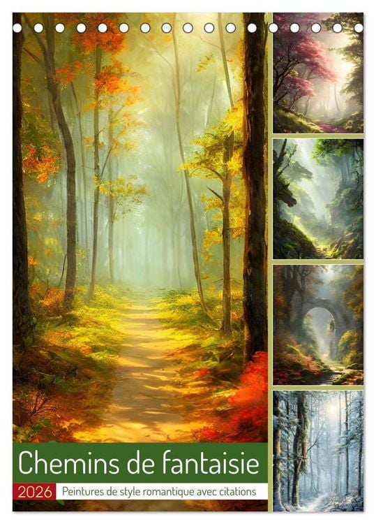 Produktbild: Chemins de fantaisie (Calendrier de bureau 2026 DIN A5 horizontal), CALVENDO calendrier mensuel