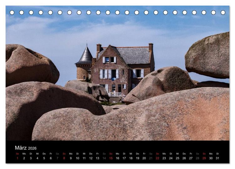Produktbild: Bretagne - Fotoreise von der Cote de Granit Rose zur Ile de Brehat (Tischkalender 2026 DIN A5 quer), CALVENDO Monatskalender