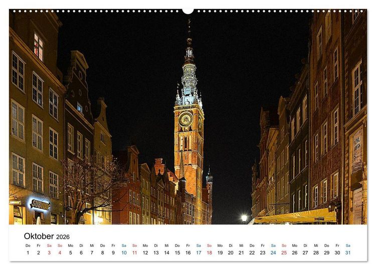 Produktbild: Das alte Danzig - Ein Stadtbummel am Abend (Wandkalender 2026 DIN A2 quer), CALVENDO Monatskalender