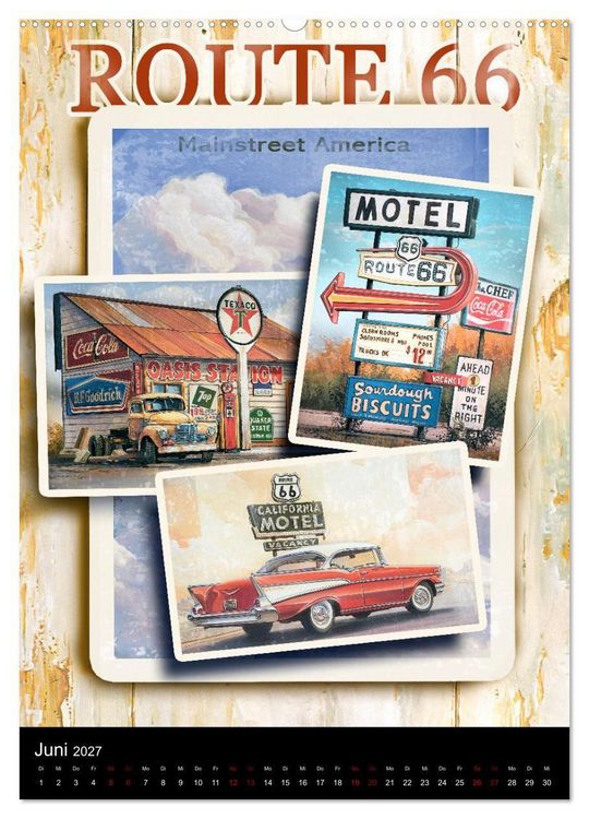 Produktbild: Drive America Plakate (Wandkalender 2027 DIN A2 hoch), CALVENDO Monatskalender