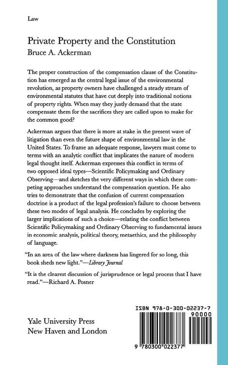 Produktbild: Private Property and the Constitution