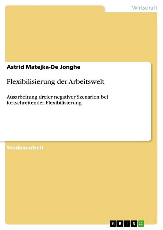 Produktbild: Flexibilisierung der Arbeitswelt