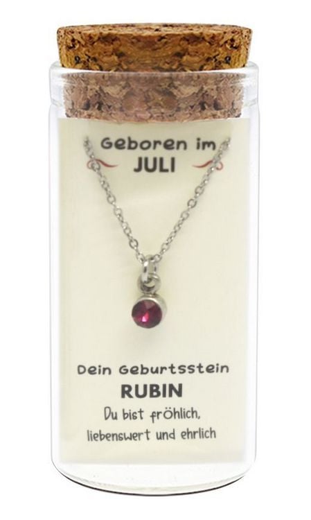 Produktbild: "Juli" Geburtsstein Kette im Gl&auml;schen
