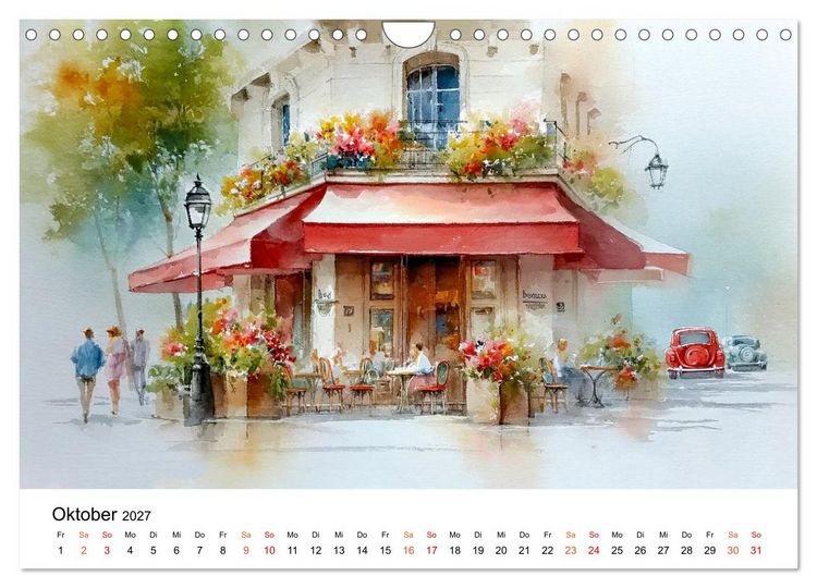 Produktbild: Paris in sanften Farben (Wandkalender 2027 DIN A4 quer), CALVENDO Monatskalender