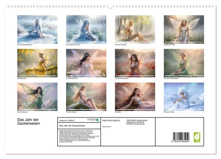Produktbild: Das Jahr der Zauberwesen (hochwertiger Premium Wandkalender 2027 DIN A2 quer), Kunstdruck in Hochglanz