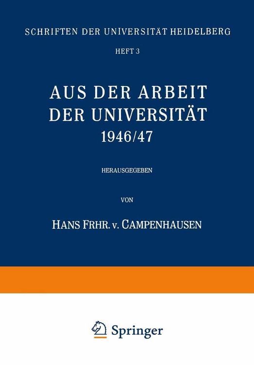 Produktbild: Aus der Arbeit der Universit&auml;t 1946/47