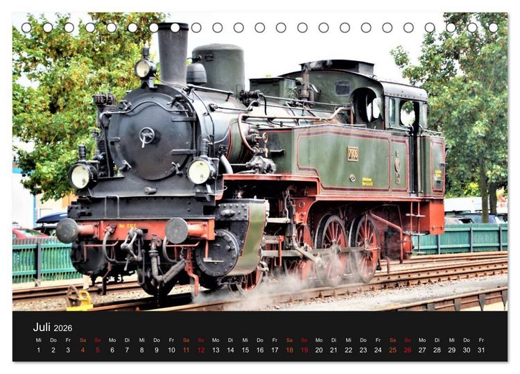 Produktbild: Dampflok-Nostalgie - 2026 schwergewichtige Lokomotiven (Tischkalender 2026 DIN A5 quer), CALVENDO Monatskalender