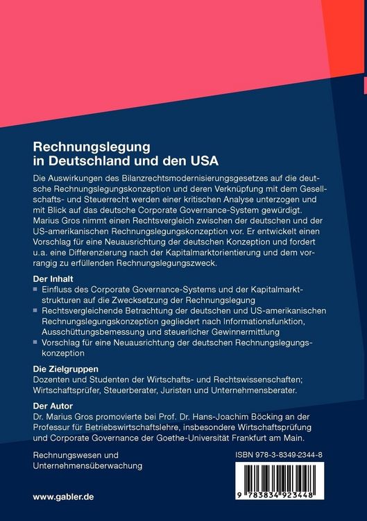 Produktbild: Rechnungslegung in Deutschland und den USA