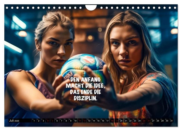 Produktbild: Motivation und Handball (Wandkalender 2026 DIN A4 quer), CALVENDO Monatskalender