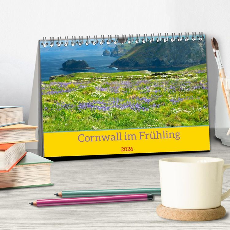 Produktbild: Cornwall im Fr&uuml;hling (Tischkalender 2026 DIN A5 quer), CALVENDO Monatskalender