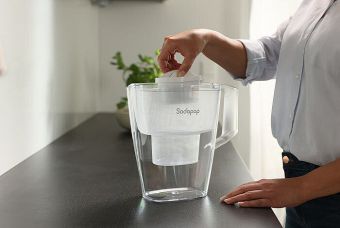 Produktbild: SODAPOP Wasserfilterkanne Selina, 1,5 Liter, wei&szlig;, inkl. 10 Filterkartuschen