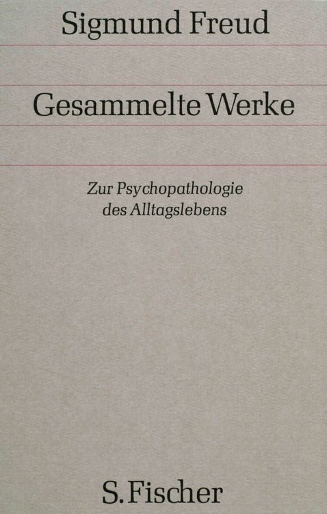 Produktbild: Zur Psychopathologie des Alltagslebens